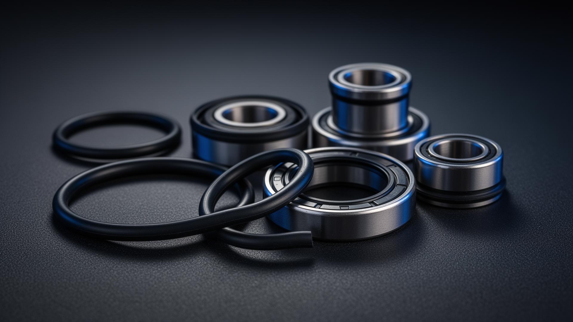 Componentes de vedação industrial — retentores, o-rings e rolamentos